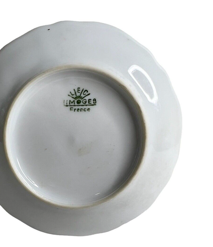 Vtg Limoges France 4" Small Trinket Dish Victorian Couple Courting Display Plate - Picture 5 of 5