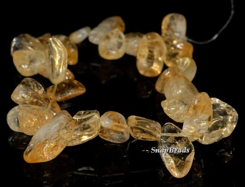 22X8-10X8MM CITRINE QUARTZ GEMSTONE PEBBLE NUGGET LOOSE BEADS 7.5inch - Picture 1 of 4