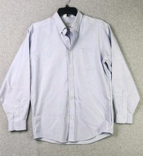L.L. Bean Men's 16.5-35 Blue LS Wrinkle Resistant COTTON Button Down Shirt ALTER