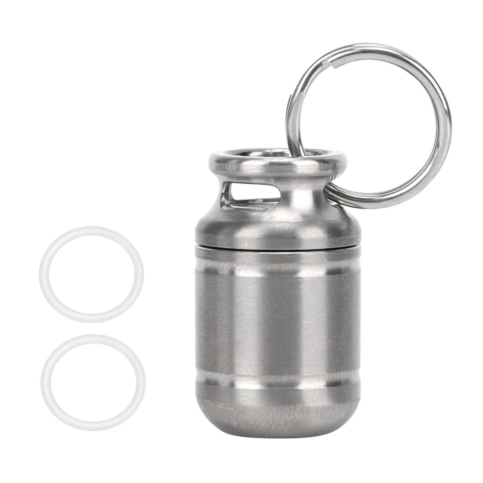 Pilulier porte-clés discret mini capsule étanche de rando