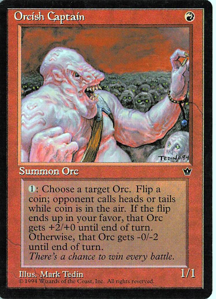 Orcish Captain Uncommon Fallen Empires Magic: The Gathering Near Mint