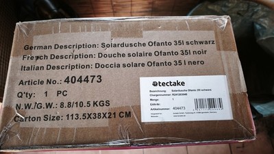 Gartendusche Solardusche Schwarz 35L Campingdusche Pooldusche Außendusche