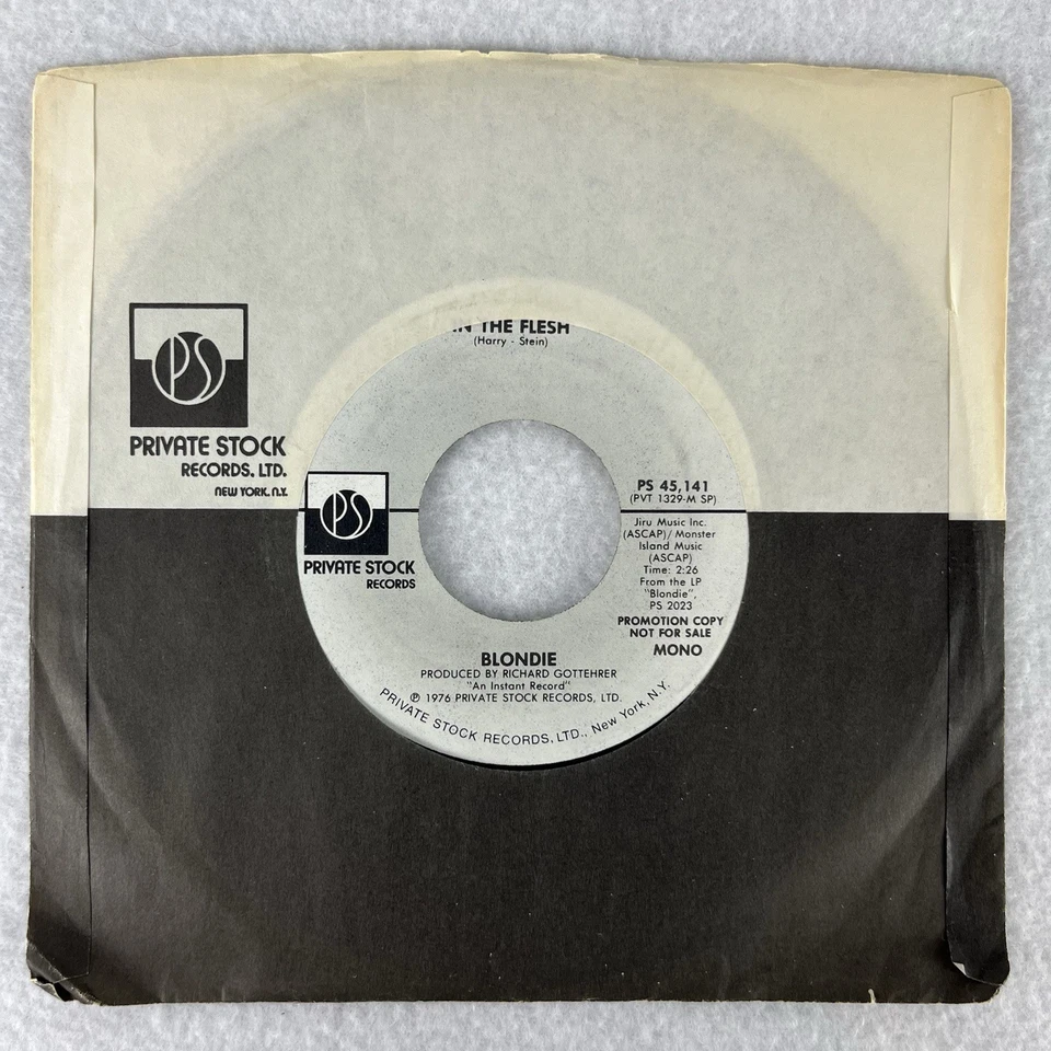 RARE Blondie 1976 PROMO 7" 45 In The Flesh Mono / Stereo PRIVATE STOCK PS 45,141 - Image 2 of 4