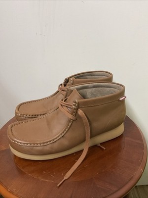 Clarks Stinson Hi Boots M Brown Leather Casual Chukka Moccasins Shoes