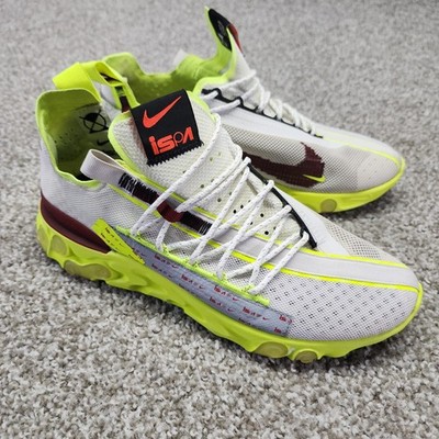 Nike React Runner ISPA Platinum/Volt Glow Red Shoes CT2692 002 Mens 10 Sneakers