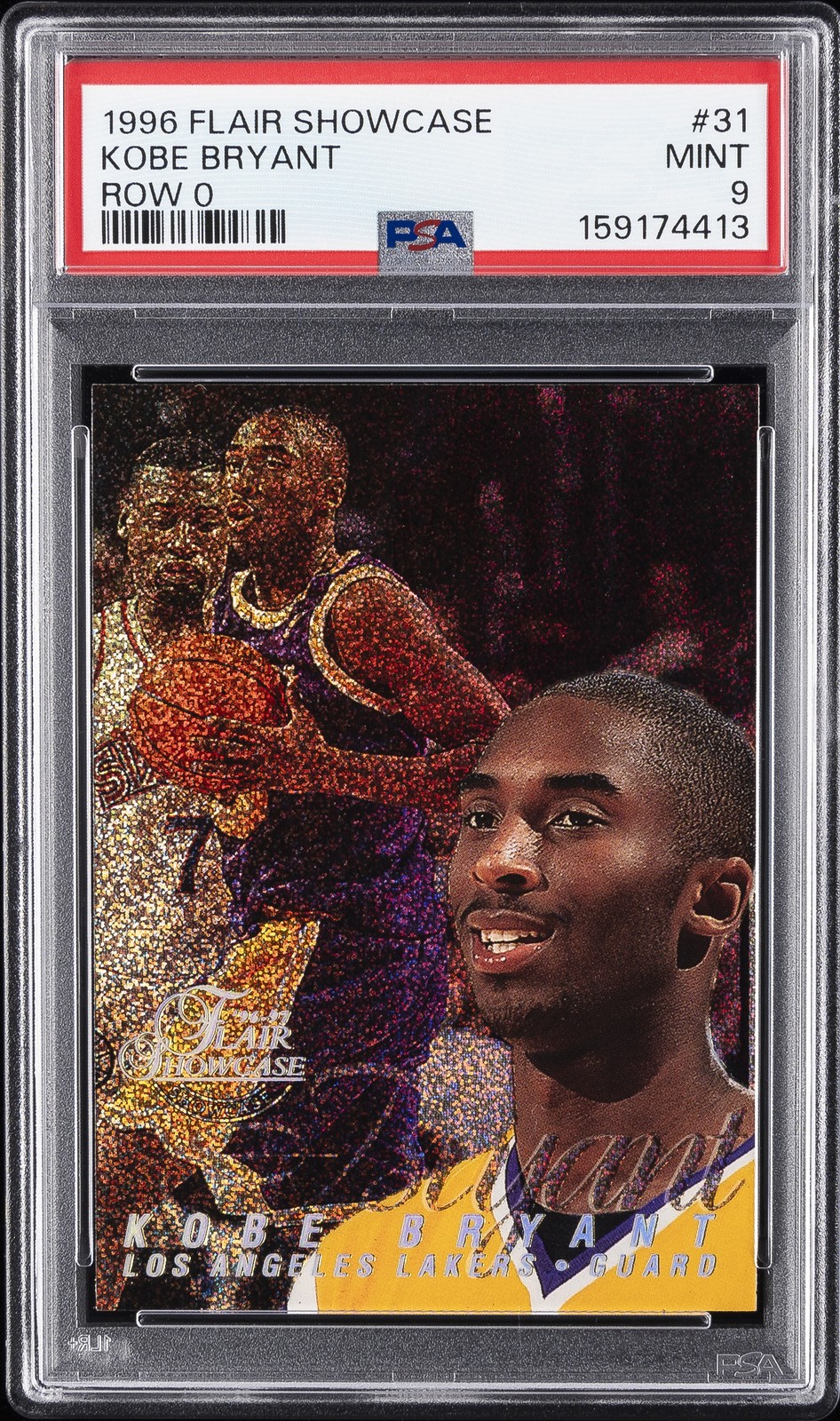 1996 FLAIR SHOWCASE ROW 0 #31 KOBE BRYANT ROOKIE RC PSA 9