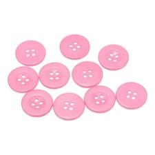10pcs Sewing Buttons 3/4" Resin Round Flat 4-Hole Craft DIY Buttons Pink