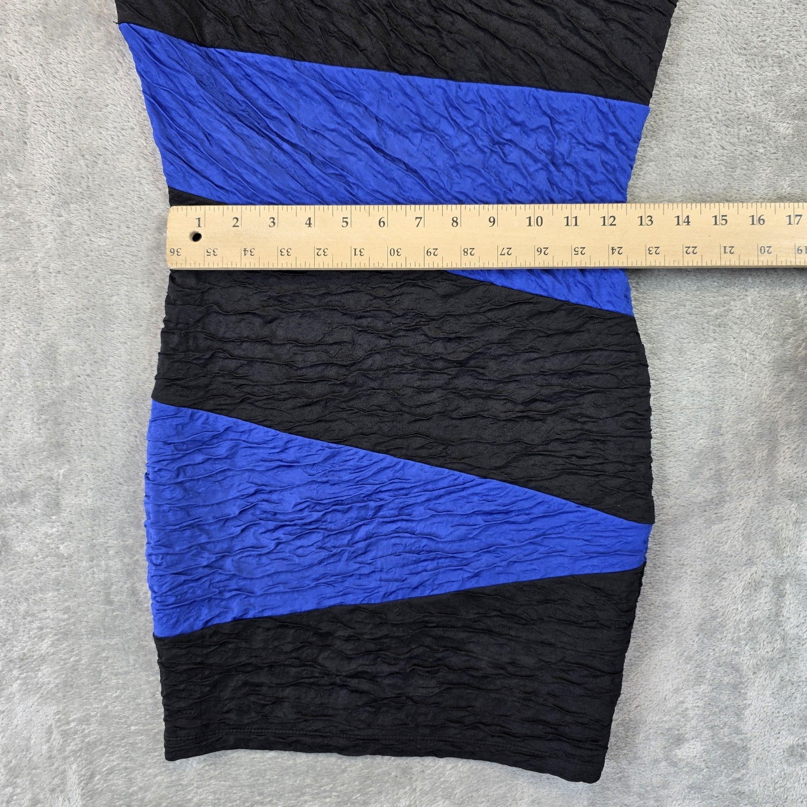 Forever 21 Dress Womens Medium Black Blue Sleeveless Bodycon Textured Party