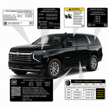 Chevy Gm Vin Tire Door Jamb Labels Custom Replacement Decals Stickers
