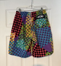 Vintage 80s Original Jams Checkerboard Board Shorts Surf Skate Punk New Wave M