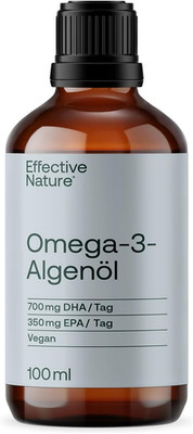 Effective Nature Omega 3 Algenöl Vegan   1116 Mg DHA+EPA+DPA Pro Tagesdosis   10