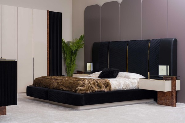 Modern Schlafzimmer Set Bett 2X Nachttische Design MöBel 3 Tlg. Neu-image