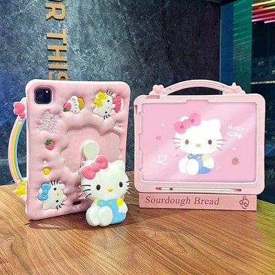 Kitty Kid Stand Case Cover For iPad 11th A16 10th 10.9''9 8 mini 7 6 5 Air Pro 11