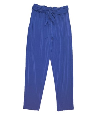 BCBGeneration PaperBag Waist Tie Belt Pants Navy Blue Medium XYE2H288-431 NWT