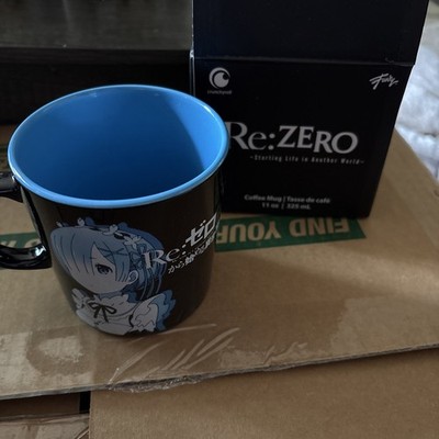 RE:Zero Mug Cup 12 Ounces Black Ceramic Anime Japan Crunchyroll Handle