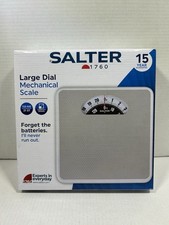 Image of Salter 1760 Large Dial Mechanical Bathroom Scale - Compact Silver Grey NEW