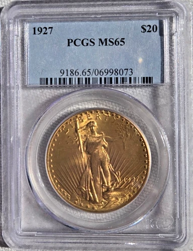 1927 $20 Saint Gaudens Double Eagle - PCGS - MS65   GEM