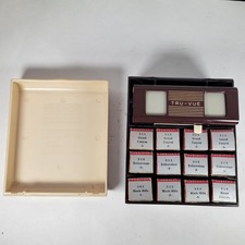 Vintage Bakelite Tru-Vue Viewer w/ Case  12 Film Strips WORKS Stereoscope 3D