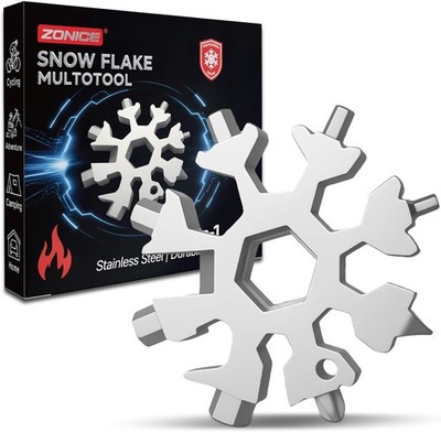 18-in-1 Snowflake Multi Tool   Stainless Steel with Bottle Opener & Wrench,Com