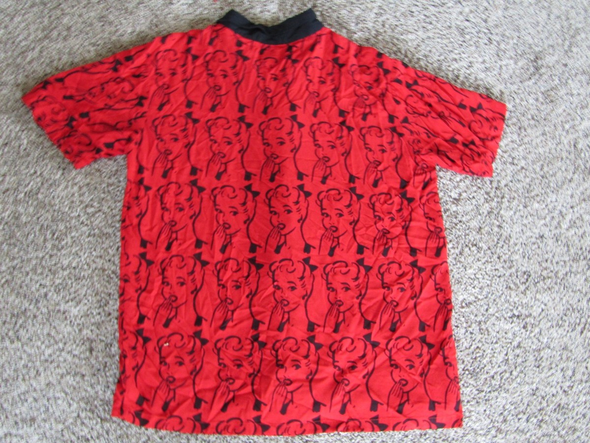 4 HUNNID MARILYN MONROE BLOWING KISS THEMED MEN'S BUTTON UP S/S SHIRT Sz MEDIUM  View 6