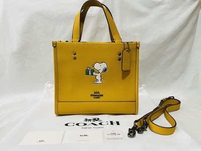 COACH x PEANUTS Dempsey Tote 22 Snoopy gift motif 2way bag CE918 outlet New  JP