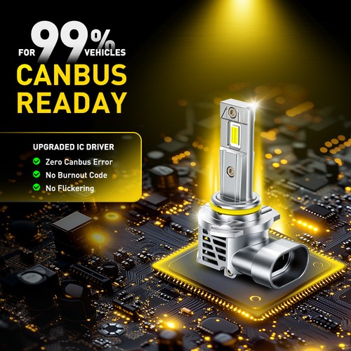 9005 LED Headlight HB3 Bulbs Kit White 6500K 8000LM Super Bright High/Low Beam - Picture 6 of 8