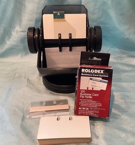 Vintage Rolodex Rotary Swivel Card File NSW-24C w/Extra Cards Made in the USA