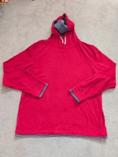 Mens Red XXL Hoodie 100% Cotton Accent Cuffs and Hem