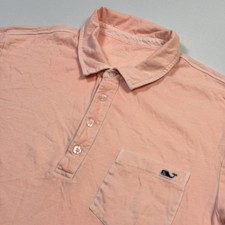 Vineyard Vines Polo Shirt Mens Medium Pink 100 Cotton Pocket Whale Logo Casual