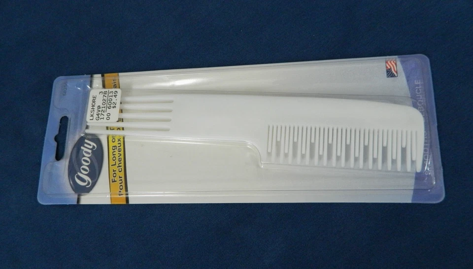 Goody Hair Comb Pick Combo White Made in USA New in Package 2002 Smooths - Image 3 of 4