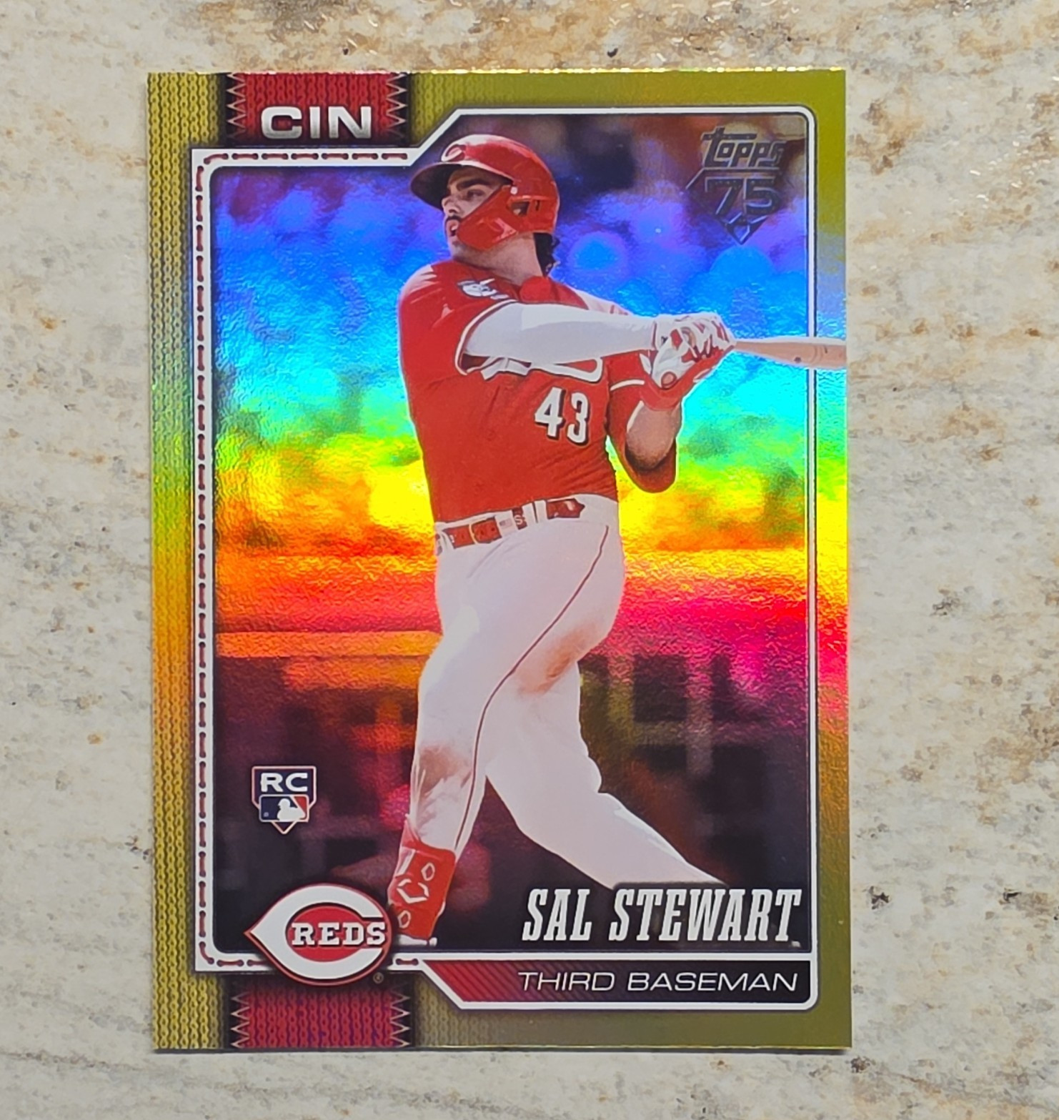 Sal Stewart 2026 Topps Series 2 #372 Yellow Rainbow Foil /399 
