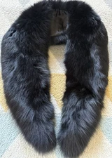 Stunning Real Black Fox Fur Stole Collar For Jacket Coat Blazer Vintage Clean