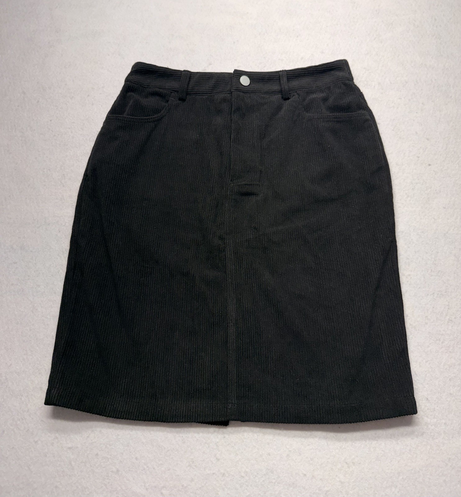 Halara Black Corduroy Midi Pencil Skirt Women’s Size Medium NWT