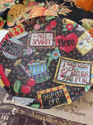 Mary Engelbreit Quotes Miss Smarty Etc Colorful Wall Hanging Glass Plate 8''