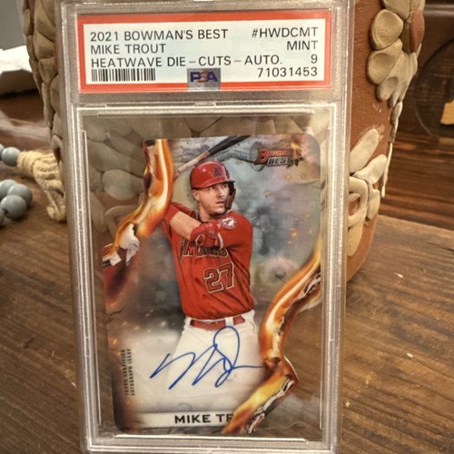Topps 2021 Bowman's Best Mike Trout Heatwave Die-Cut Auto PSA 9 #HWDC-MT /150