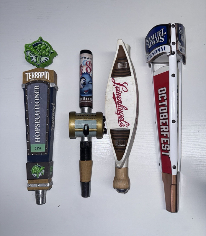 Terrapin Tap Handle Lot of 4 - Hopsecutioner Sam Adams Leinenkugel Chandeluer