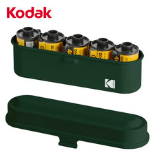 Kodak 35mm Film Case Storage Box Container Organizer Holds 5 Rolls OLIVE