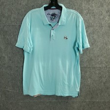 Robert Graham Polo Shirt Men's Medium Green Short Sleeve Skull Logo Golf Solid