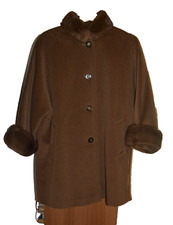 MARINA RINALDI Calda Giaccone Cappotto Corto Colore Cammello COME DA FOTO