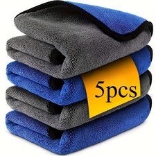 5PCS Microfiber Car Cleaning Towels Ultra Absorbent Drying Cloth Auto Detailing