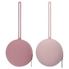 2 Pack Silicone Pacifier Holder Case, BPA Free Powder Rose, Dusty Lilac