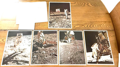 4 VTG Buzz Aldrin NASA Apollo 11 walking on moon 8x10 w Kodak Paper