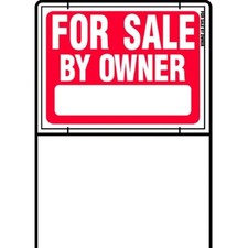 Real Estate Sign with Frame 36x24.5 Red White Double Sided Durable Plastic
