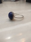 Blue Lapis Lazuli Ring Vintage Sterling Silver! Size 10 Adjustable — photo 2