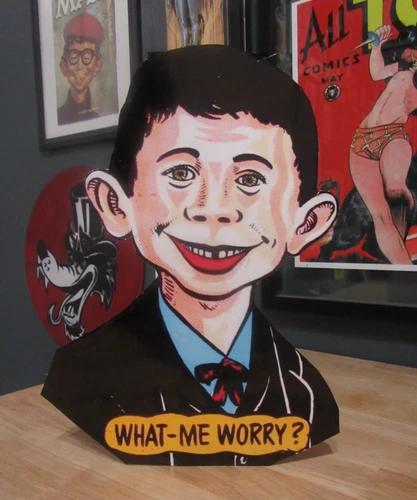 Alfred E. Neuman Tabletop Standee Cutout | Mad Magazine | What Me Worry | Comics