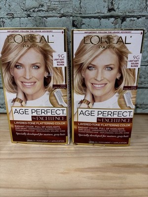 2-L'Oreal Paris Age Perfect Excellence Creme 9G Light Golden Blonde Open & New