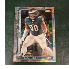 Topps Chrome Jalen Carter Philadelphia Eagles Football Card Chrome #250 2025