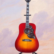 Rosewood Fingerboard Red with Hummingbird Design 41-inch Acoustic Guitar