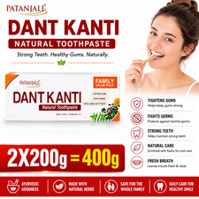 2 X 200g Patanjali Dant Kanti Natural Herbal Gums Toothpaste, Ayurvedic , Vegan