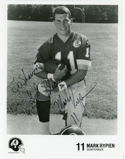 Mark Rypien - Signed B&W Vintage Photograph (Football)